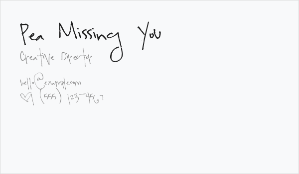 Pea Missing You Business Card