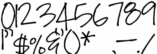 Pea Missy Cursive フォント その他の文字