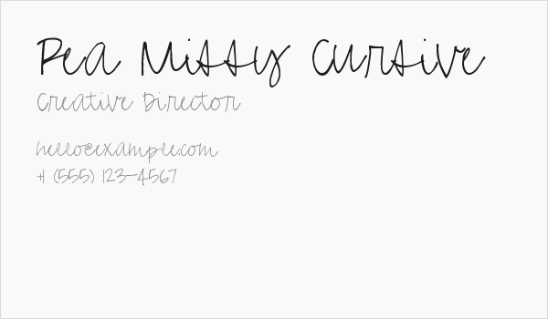 Pea Missy Cursive Business Card