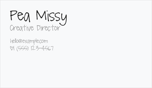 Pea Missy Business Card