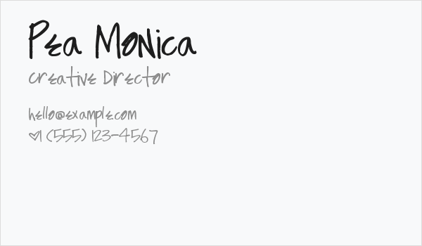 Pea Monica Business Card