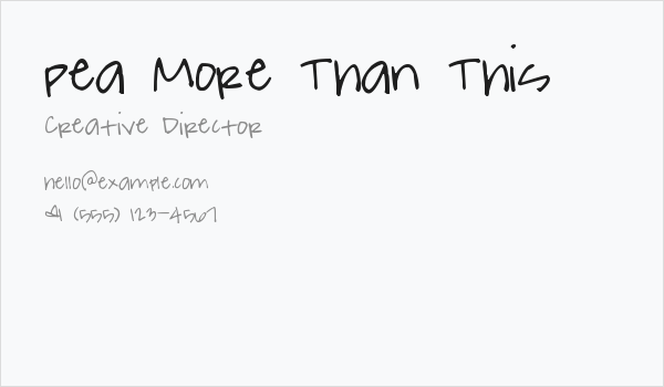 Pea More Than This Business Card