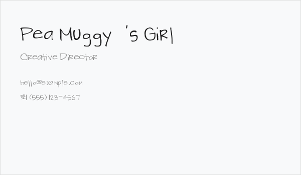 Pea Muggy's Girl Business Card