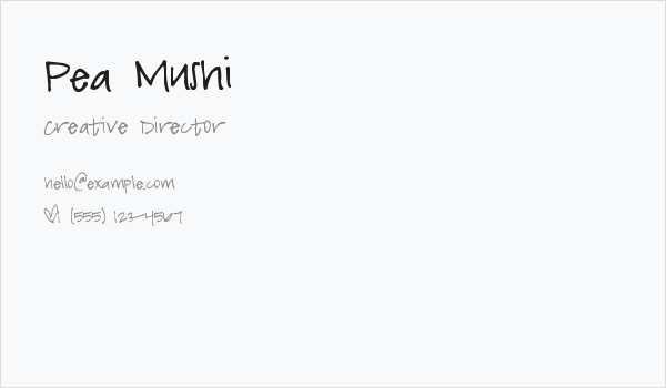 Pea Mushi Business Card