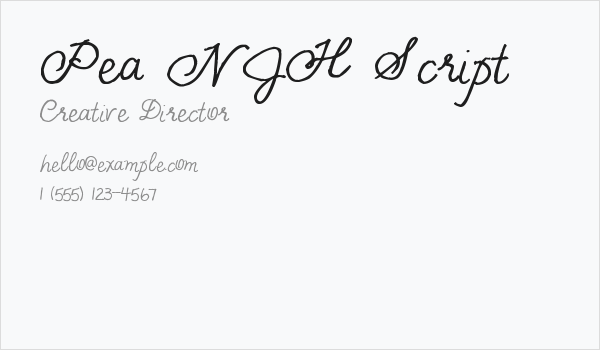 Pea NJH Script Business Card