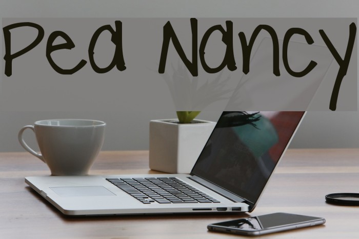 Pea Nancy Font examples