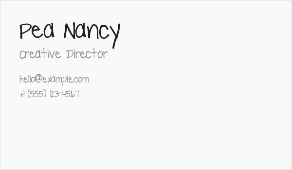 Pea Nancy Business Card
