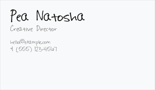 Pea Natosha Business Card