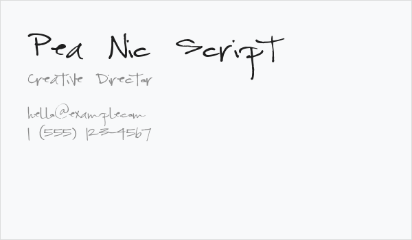 Pea Nic Script Business Card