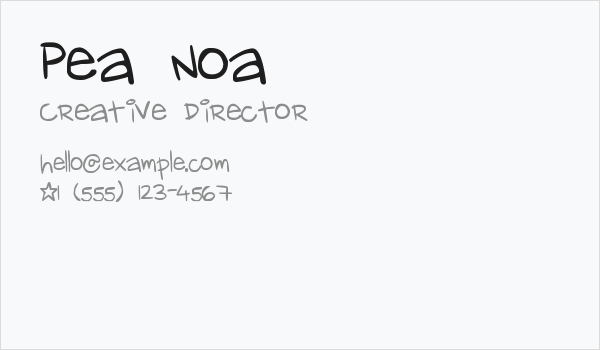 Pea Noa Business Card