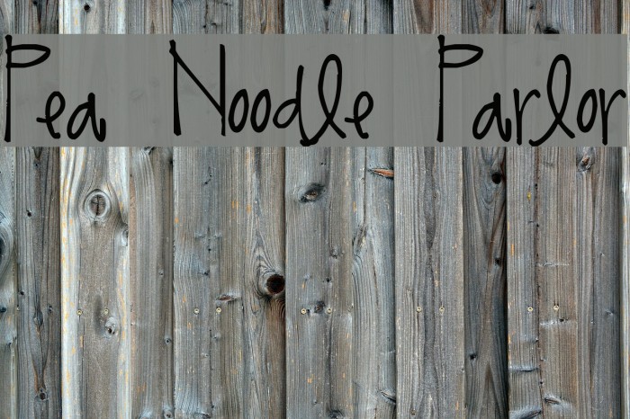 Pea Noodle Parlor Font examples