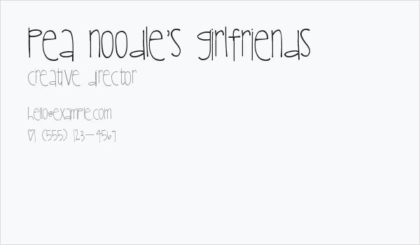 Pea Noodle's Girlfriends Business Card