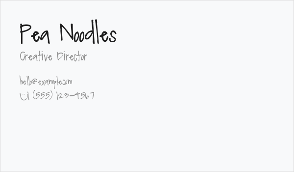 Pea Noodles Business Card