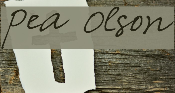 Pea Olson Font examples