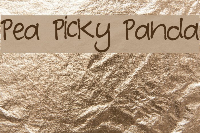 Pea Picky Panda Font examples