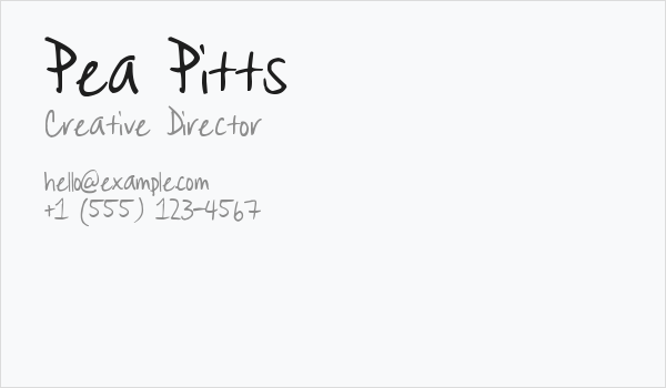 Pea Pitts Business Card