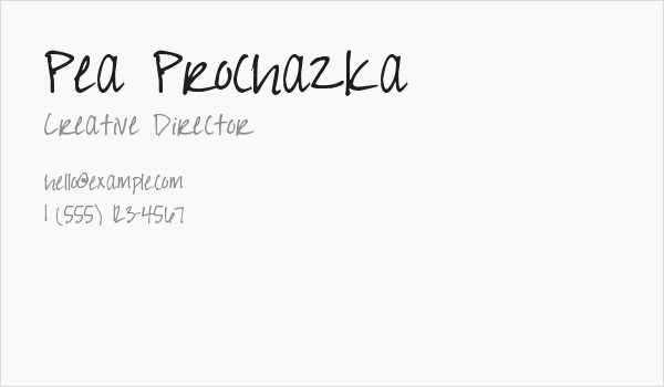 Pea Prochazka Business Card