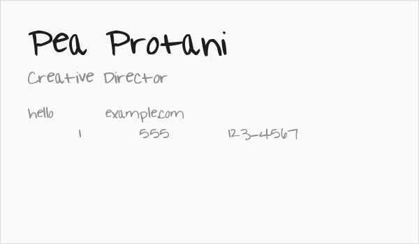 Pea Protani Business Card