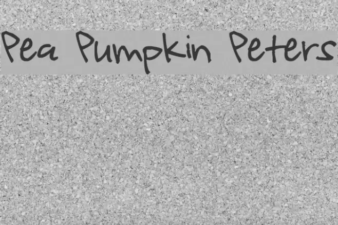 Pea Pumpkin Peters Caratteri examples