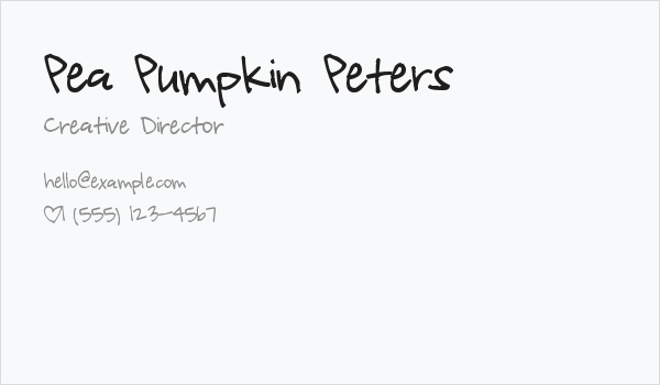 Pea Pumpkin Peters Business Card