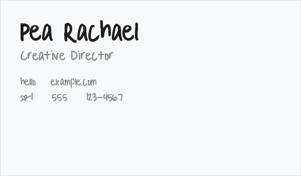 Pea Rachael Business Card