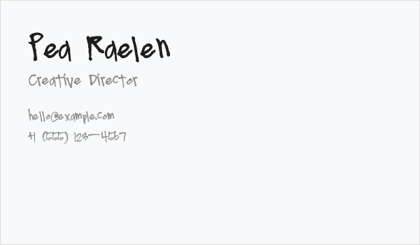 Pea Raelen Business Card