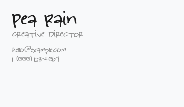 Pea Rain Business Card