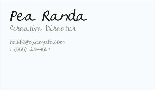 Pea Randa Business Card