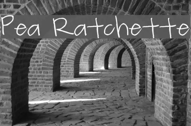 Pea Ratchette Font examples
