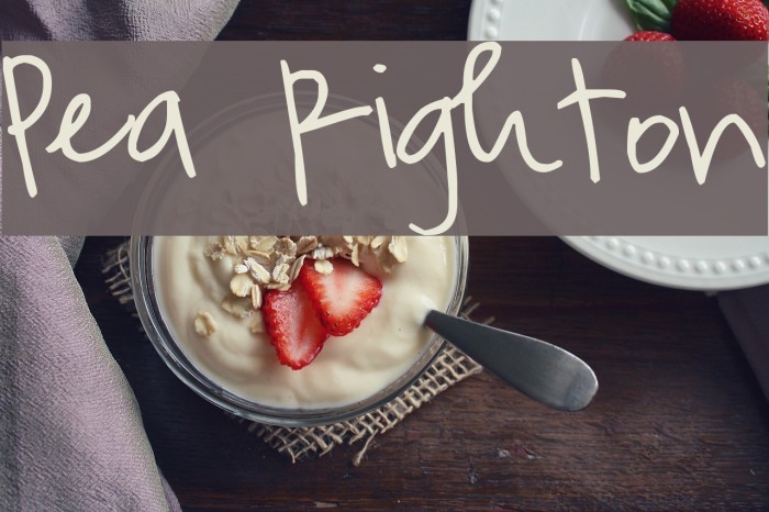 Pea Righton Font examples