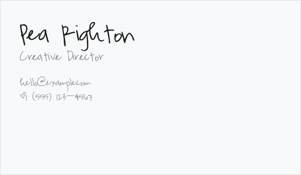 Pea Righton Business Card