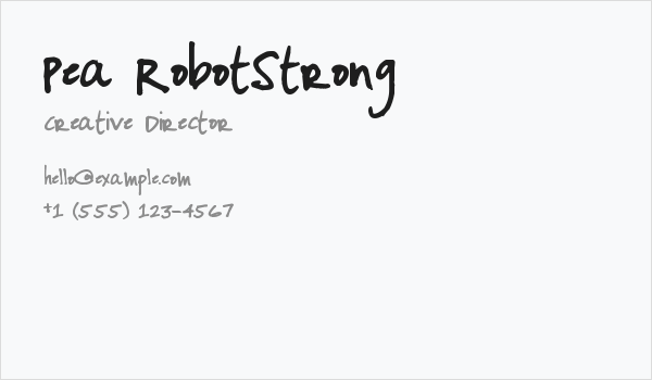 Pea RobotStrong Business Card