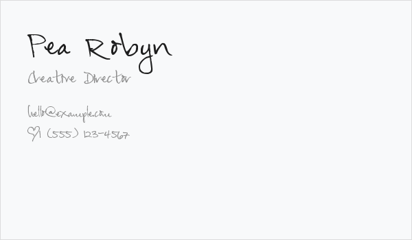 Pea Robyn Business Card