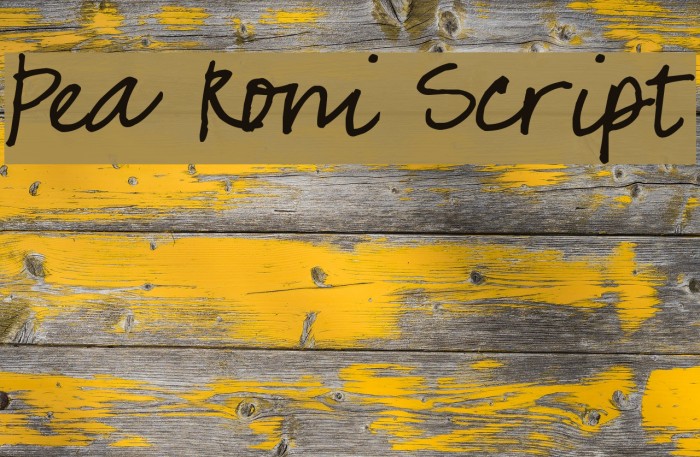 Pea Roni Script Font examples