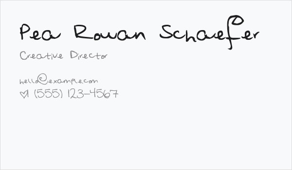 Pea Rowan Schaefer Business Card