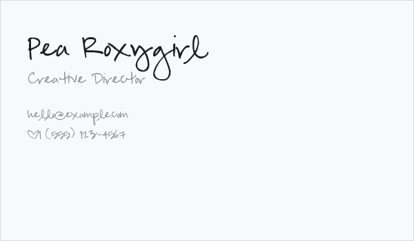 Pea Roxygirl Business Card