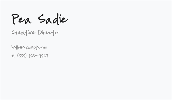 Pea Sadie Business Card