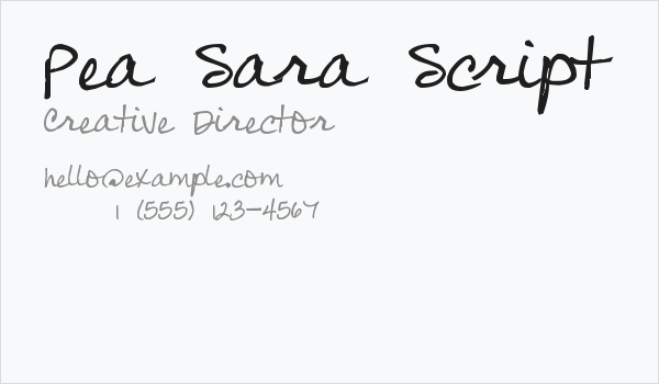 Pea Sara Script Business Card