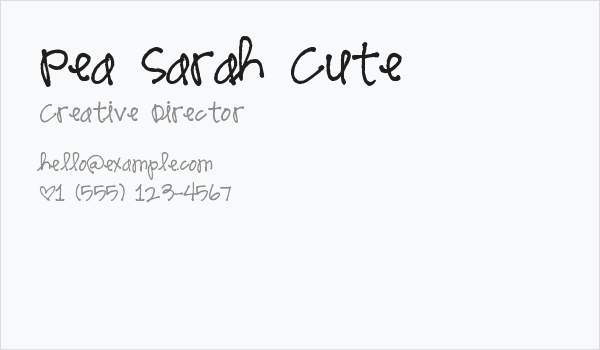 Pea Sarah Cute Business Card