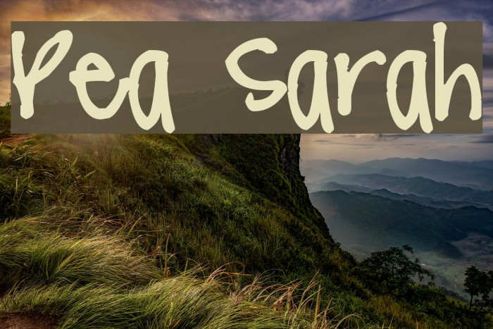 Pea Sarah Font examples