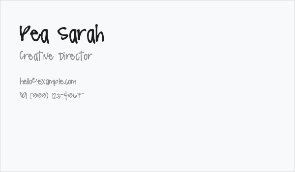 Pea Sarah Business Card