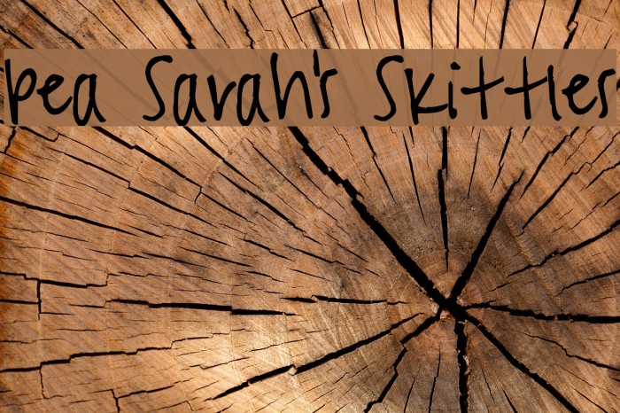 Pea Sarah's Skittles Font examples