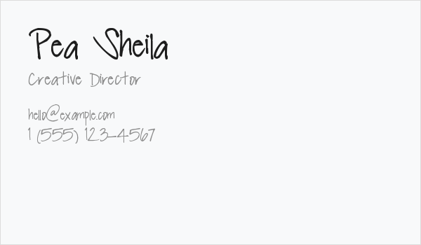 Pea Sheila Business Card