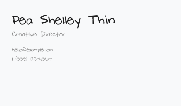 Pea Shelley Thin Business Card