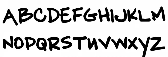 Pea Shelley Font UPPERCASE
