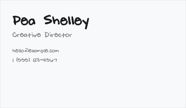 Pea Shelley Business Card