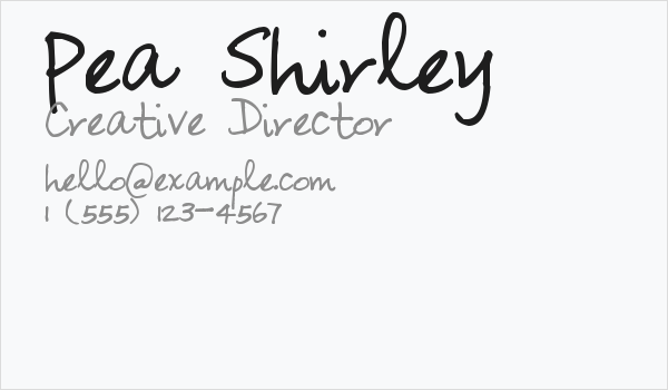 Pea Shirley Business Card