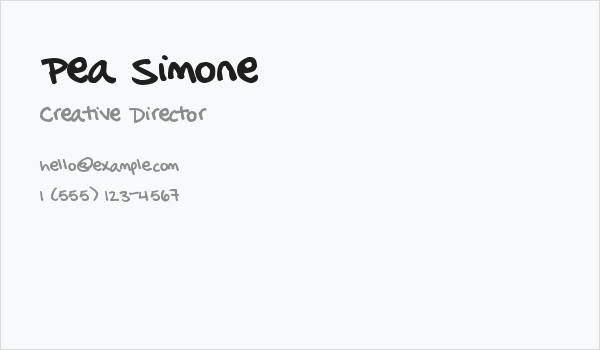 Pea Simone Business Card