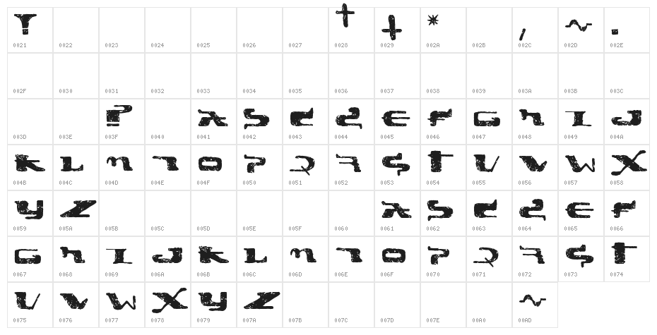 Pea Sketchy Character Map