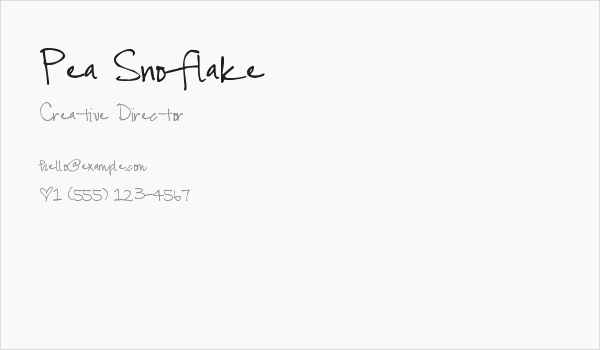 Pea Snoflake Business Card